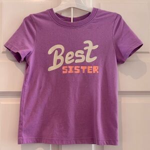 Cat & Jack “Best Sister” Toddler Short Sleeve Crewneck Tee – Purple | Size 4T